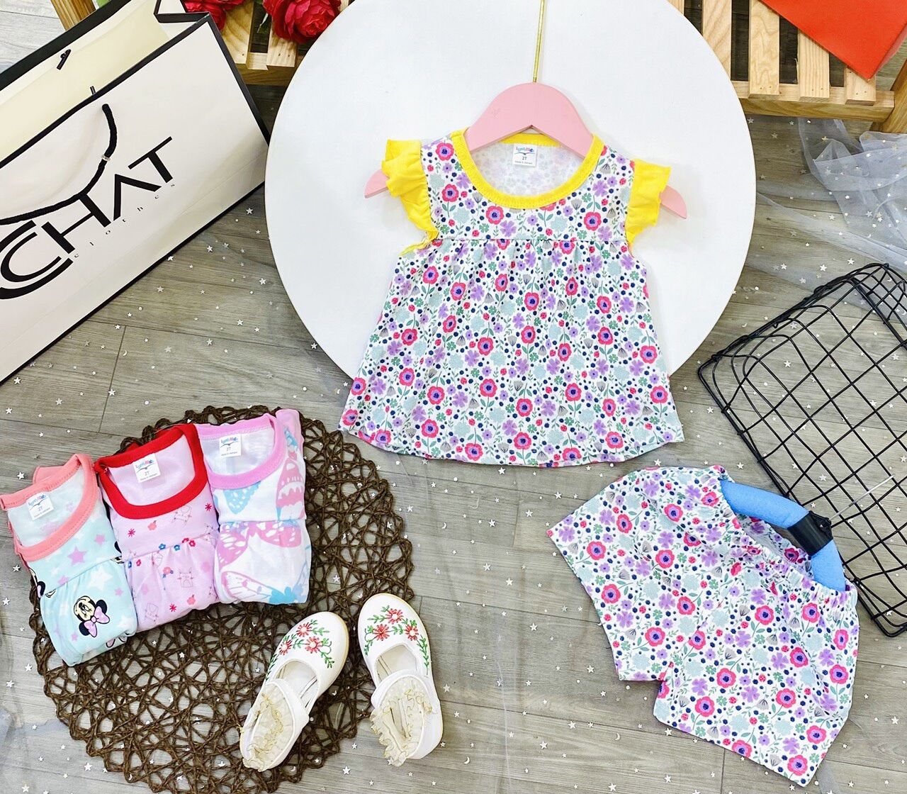 Đồ bộ cánh tiên mặc nhà bé gái