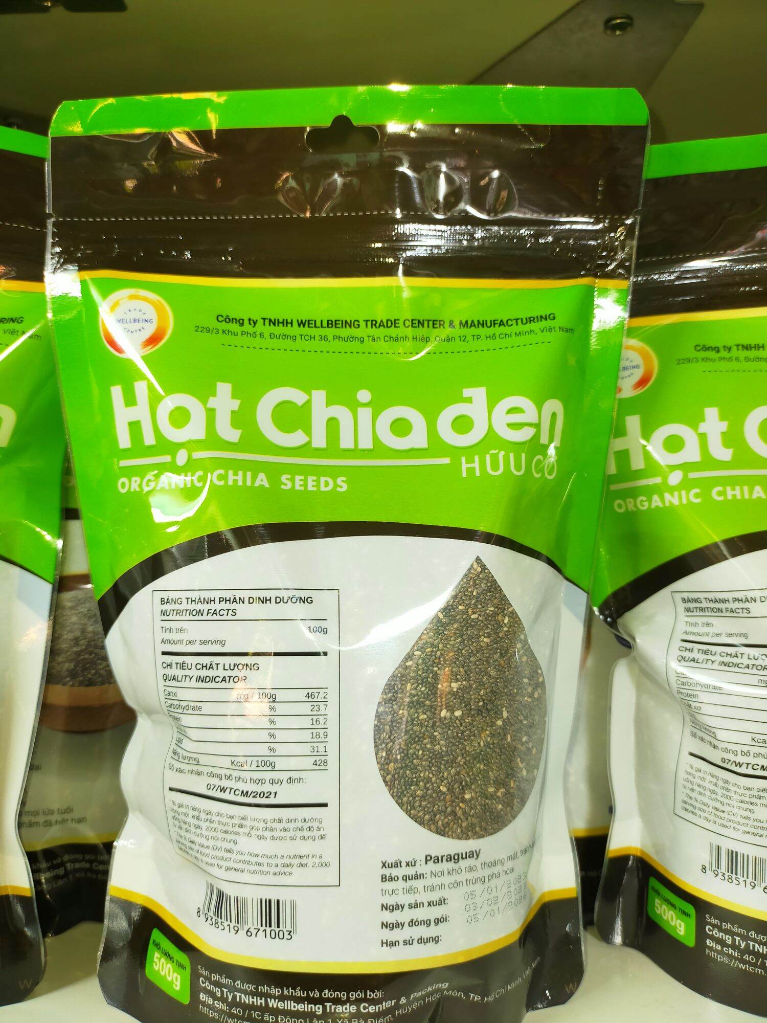 Hạt chia đen hữu cơ 500g
