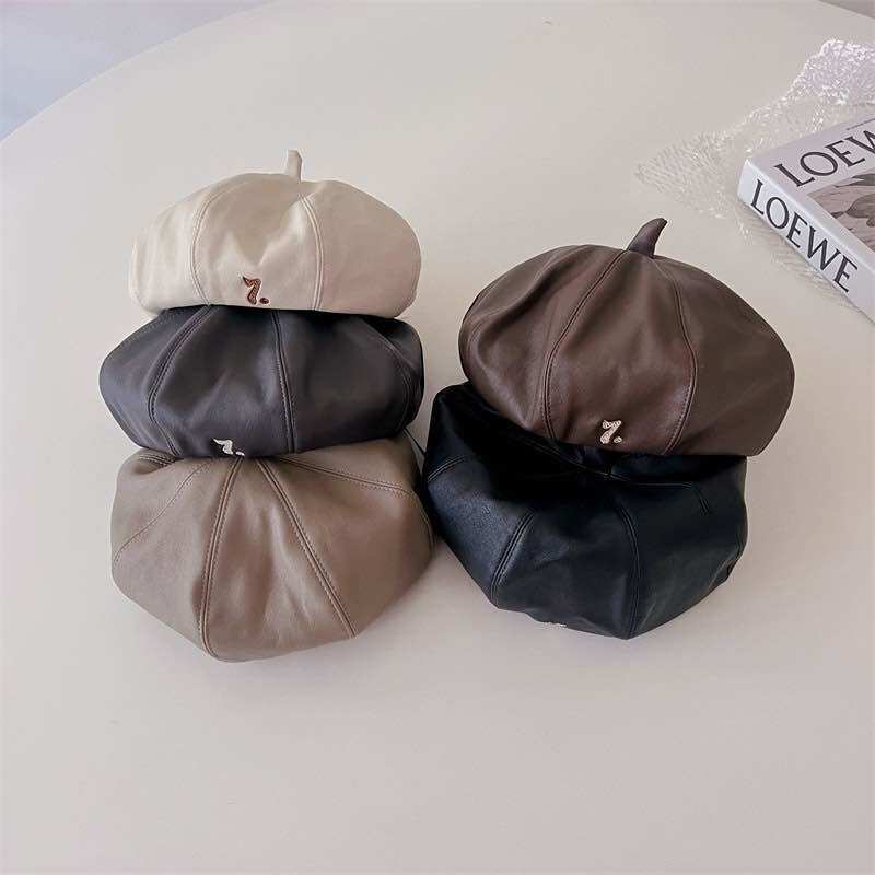 Mũ nồi style hoạ sĩ da PU cho bé