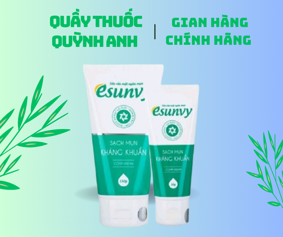 Sữa rửa mặt ngừa mụn ESUNVY sạch mụn, kháng khuẩn. Tuýp 50g