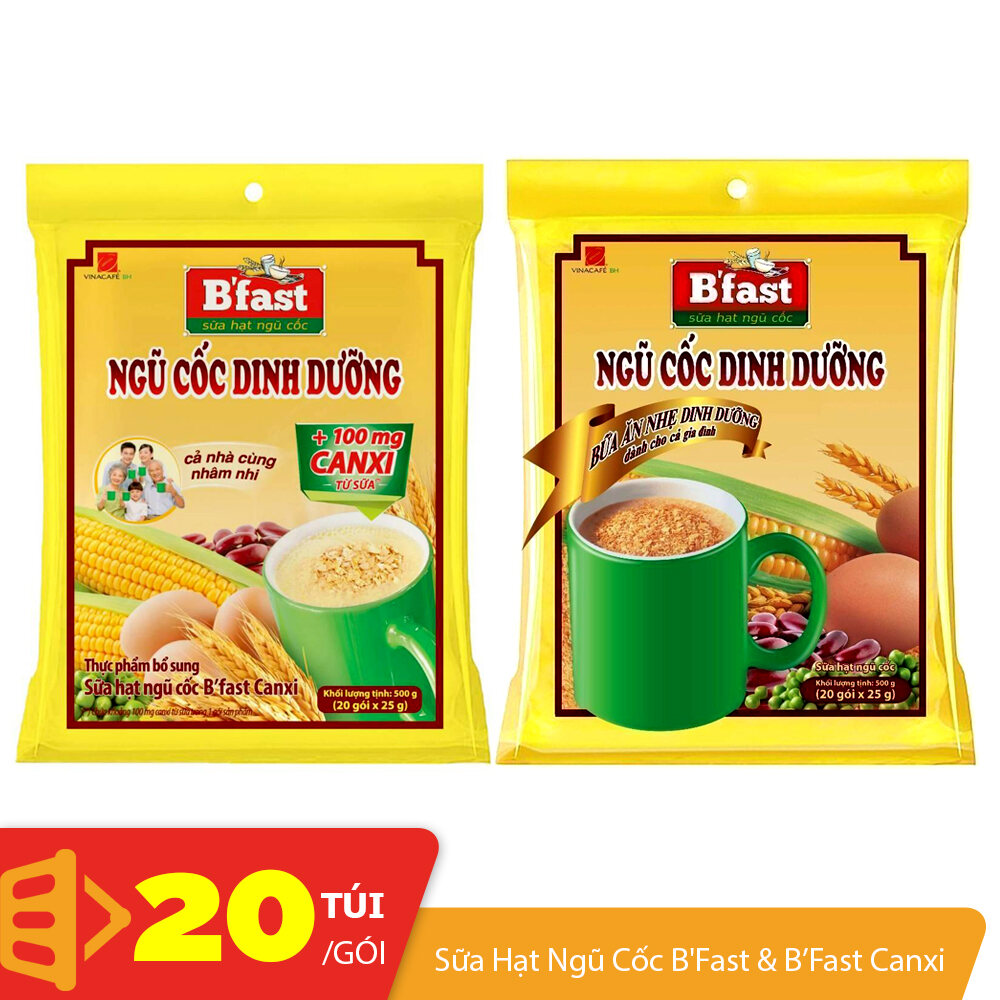 Sữa hạt ngũ cốc BFast Canxi túi 20 gói x 25g