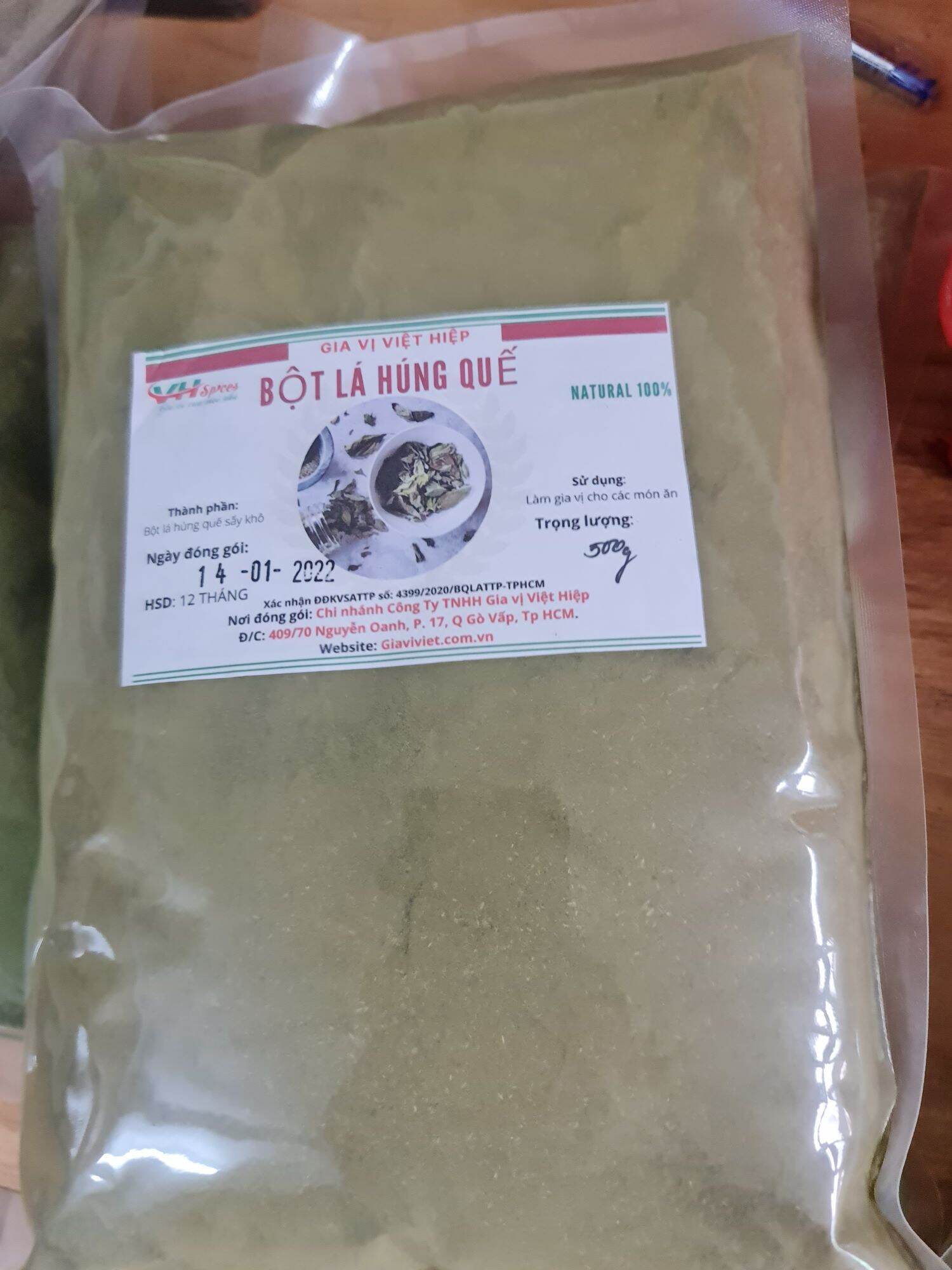 Bột lá húng quế gói 500g