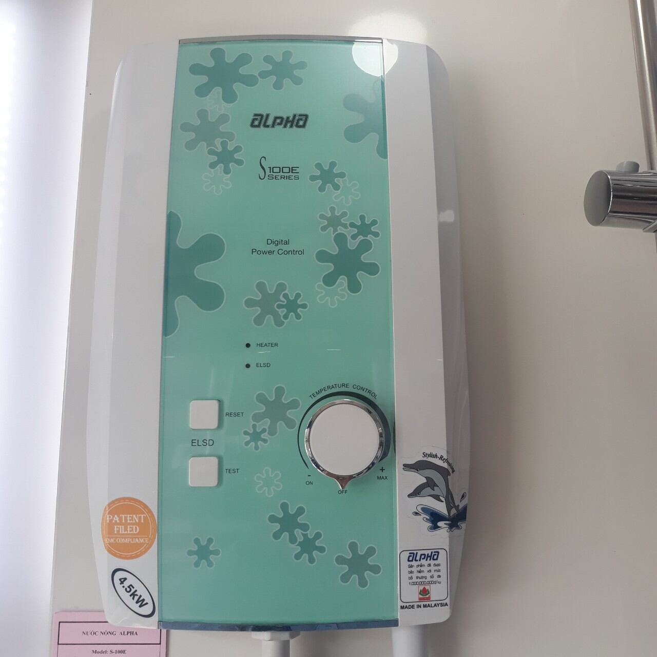 Máy tắm nước nóng nhập khẩu malaysia alpha S100E