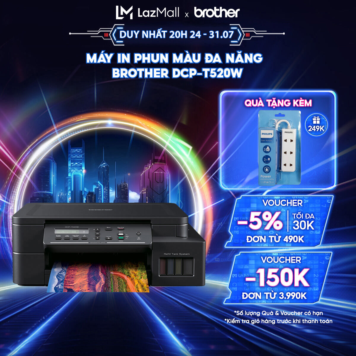 Máy in phun màu đa năng Brother DCP-T520W