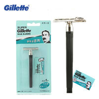 Gillette | Dao Cạo Râu Thẳng Gillette Super Blue Bằng Thép Không Gỉ Dành Cho Nam Giới, An Toàn Khi Cạo, Cắt Râu, Cạo Sạch Toàn Bộ Khuôn Mặt