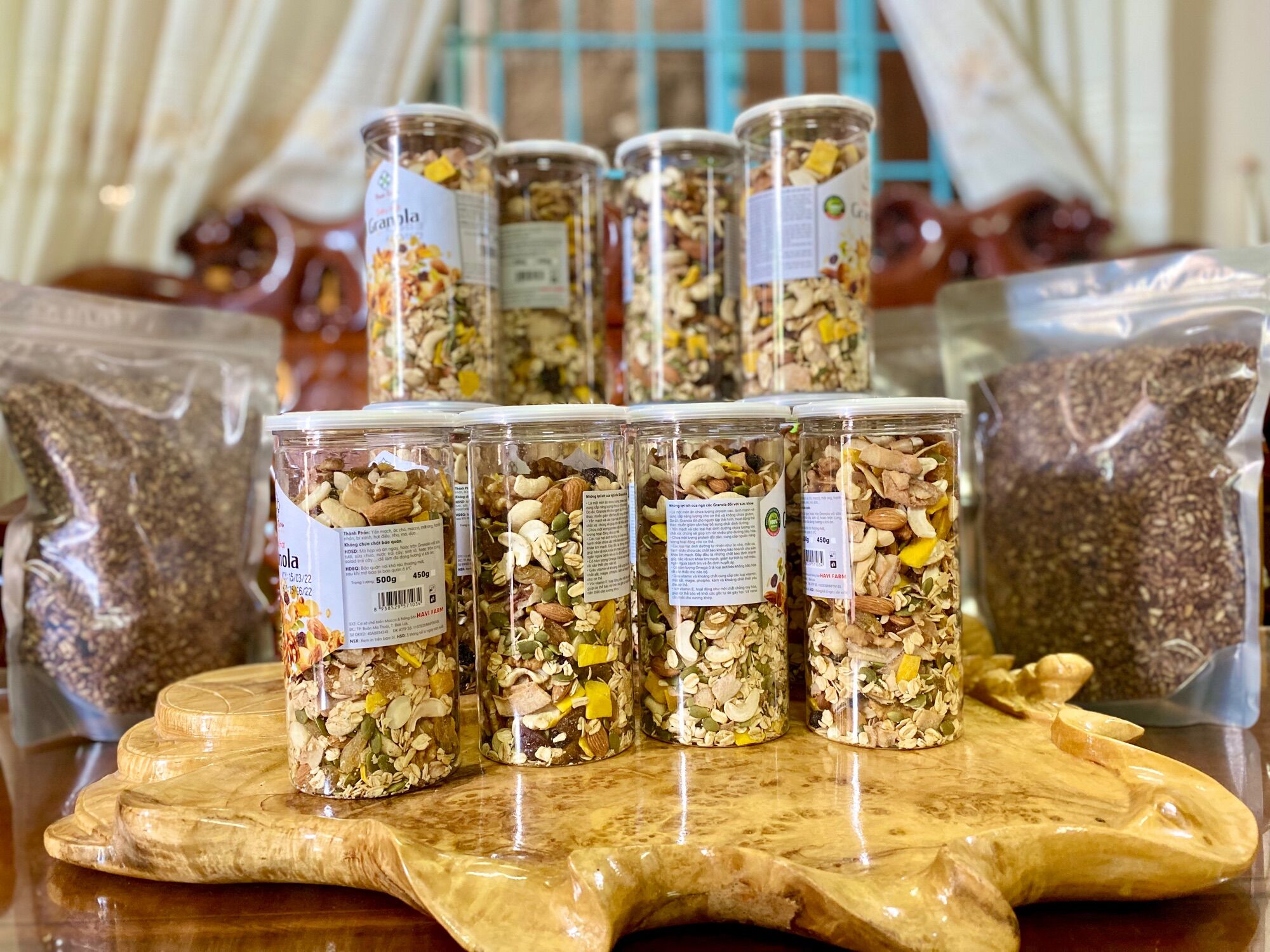 Granola mix hạt,hủ 500gram,thực phẩm giảm cân cho bữa ăn sáng hay bữa phụ