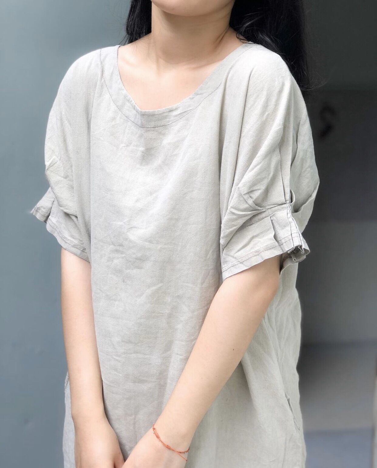 Váy xô tay xếp ly 2hand