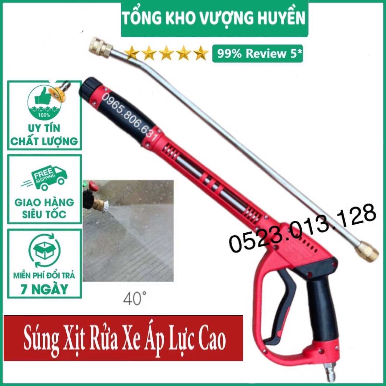 Súng rửa xe áp lực cao dạng công nghiệp + béc phun