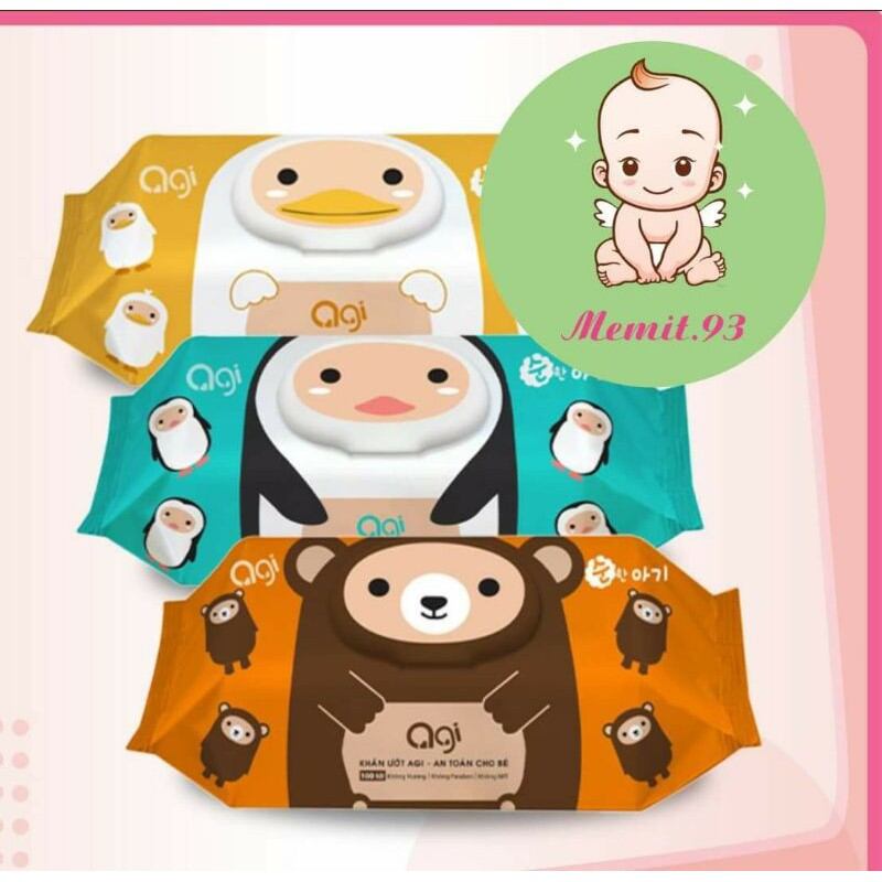 Combo 10 gói khăn giấy ướt Agi 100 tờ . hàng chính hãng.