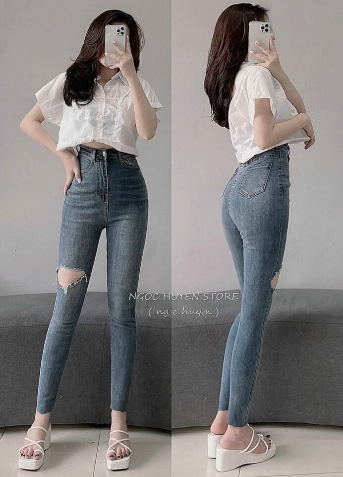 Quần jean rách nữ kiểu mới đủ size
