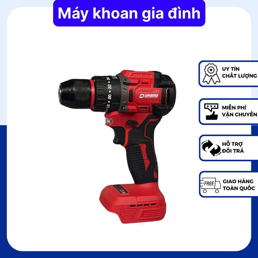 Máy khoan pin Drama D-5321 Không chổi than Đầu kẹp Autolock Có khóa trục Chân pin phổ thông