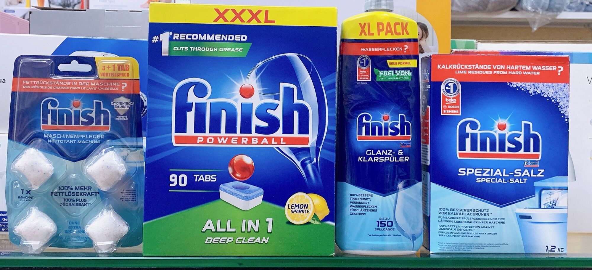 Viên rửa bát finish classic 90 viên + muối 1.2kg + nước làm bóng 750ml - hàng đức