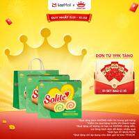 Combo 2 Hộp Bánh Bông Lan Solite Tết 2026 Cuộn Kem Vị Lá Dứa & Vị Dâu 324g
