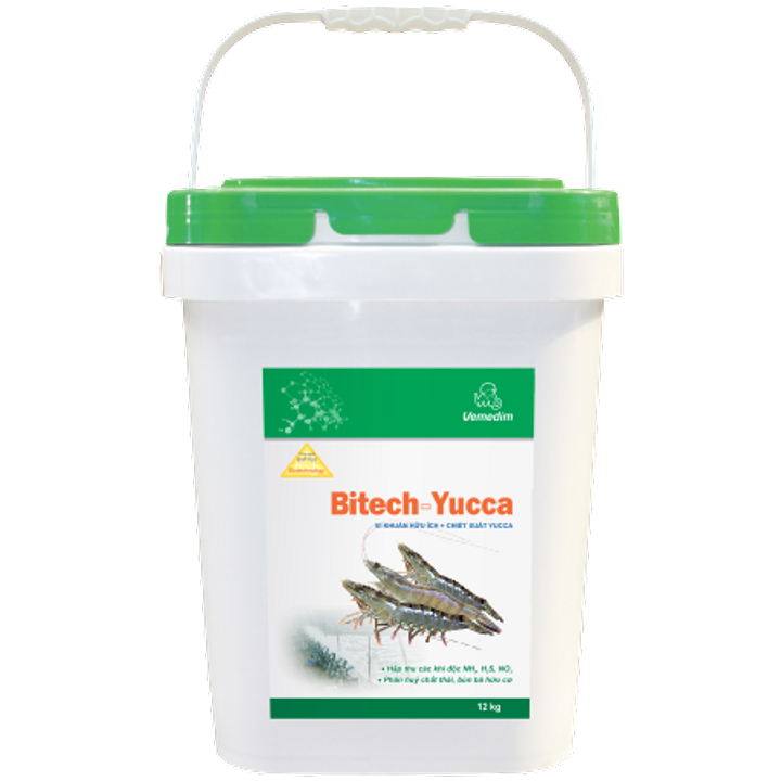 Bitech yucca phân huỷ bùn bã hữu cơ, chất thải của tôm trong ao đất và ao lót bạt làm giảm khí nh3, h2s