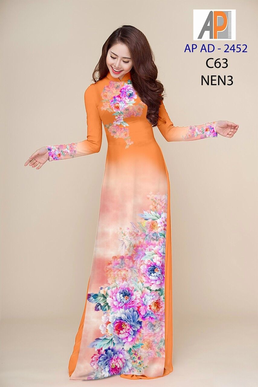 Vải áo dài hoa mẫu đơn