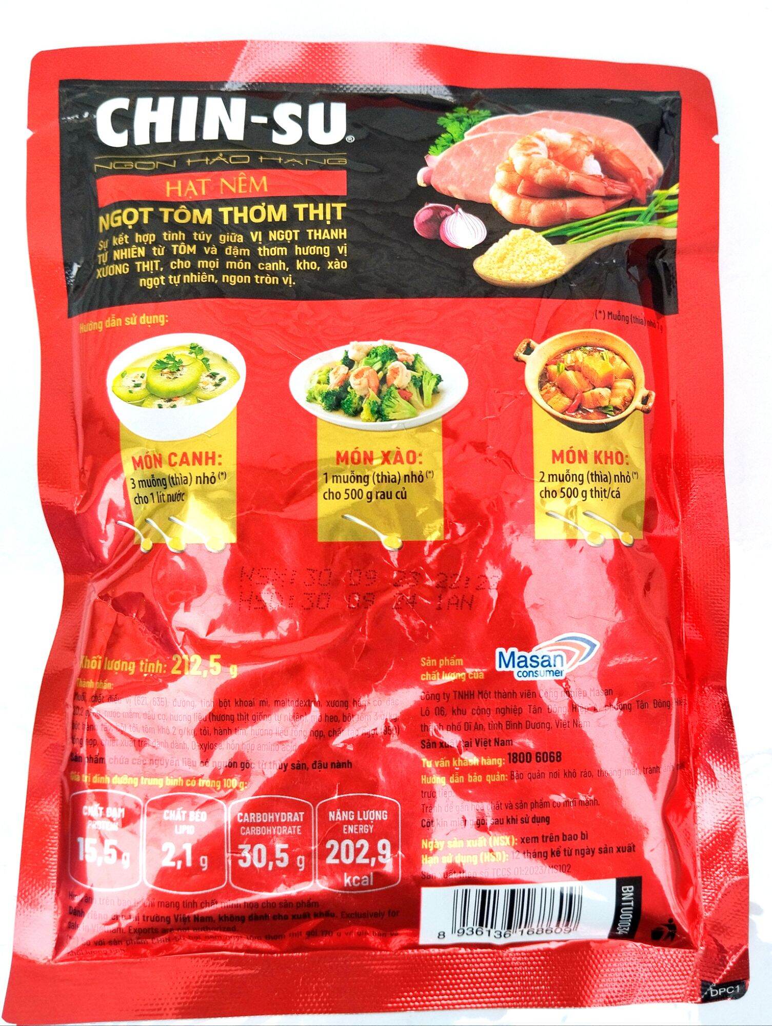 Hạt Nêm Chinsu Tôm Thịt 1,125Kg Ngon Rẻ (Date Mới)