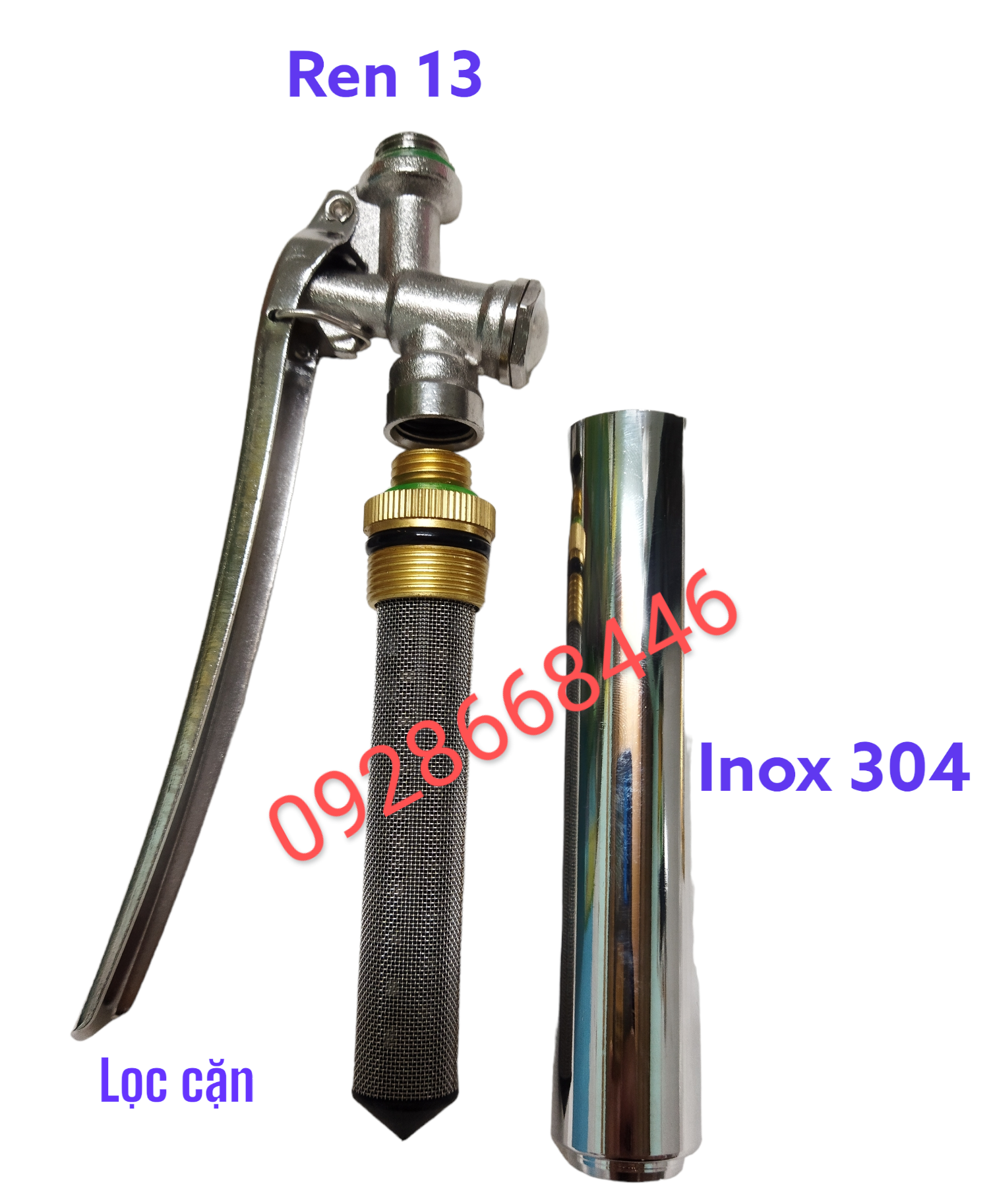 Tay bóp inox lắp bình phun thuốc trừ sâu Taiwan.