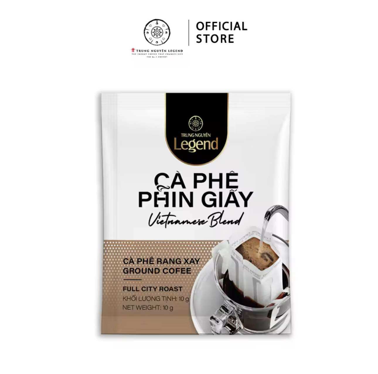 Trung Nguyên Legend - Cà Phê Phin Giấy Vietnamese Blend - Lẻ 1 gói x 10gr ( cà phê đen không đường)