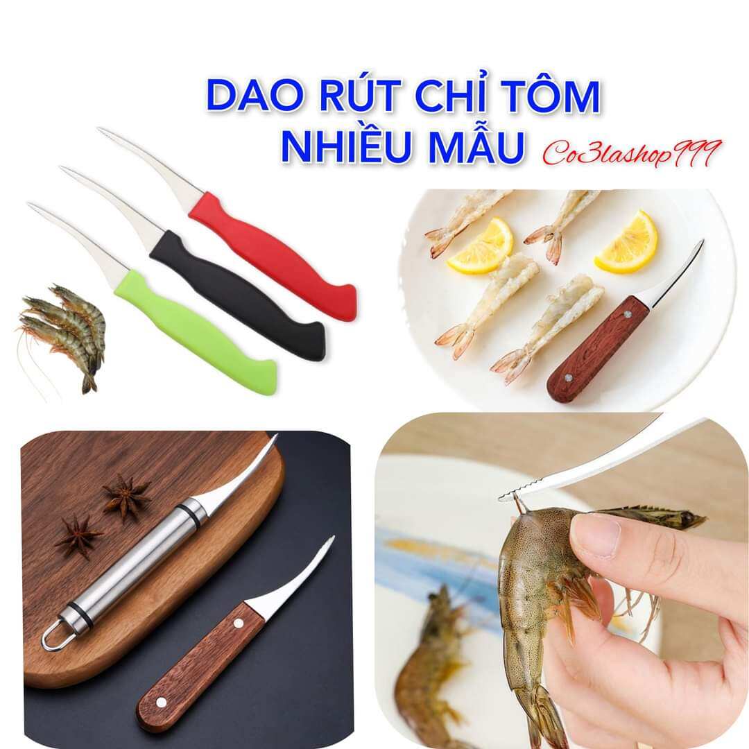 Dao rút lấy chỉ tôm, rạch chẻ đôi tôm nhiều mẫu