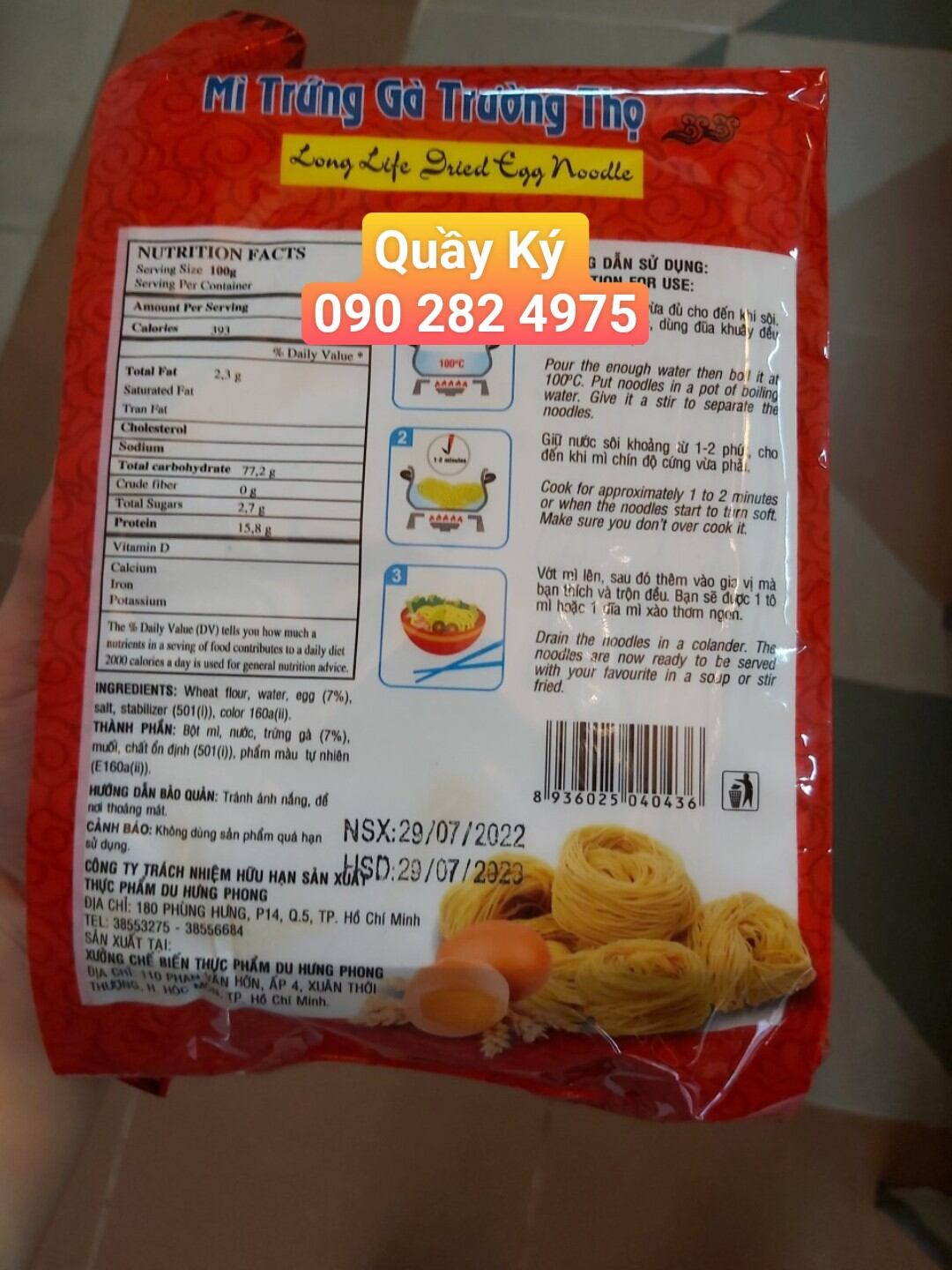 Mì trường thọ Du Hưng Phong  ( sợi nhỏ)
