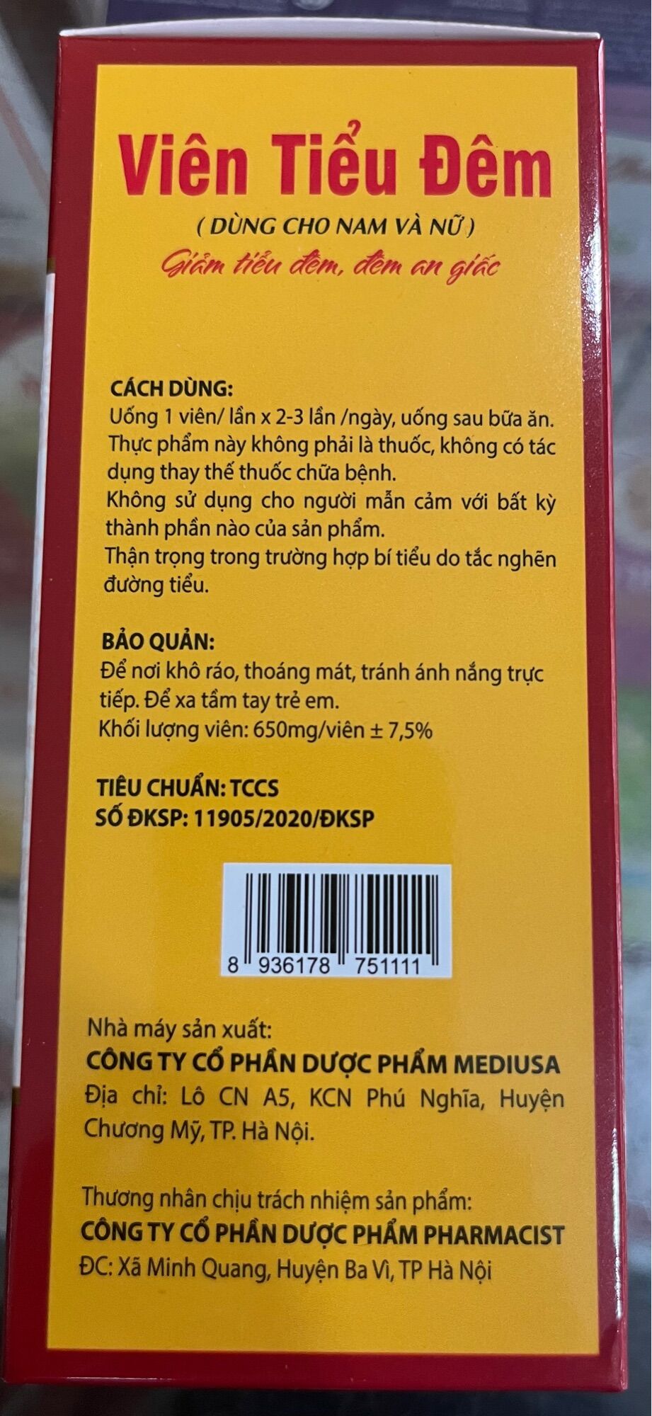 VIÊN TIỂU ĐÊM Giảm Tiểu Đêm Tiểu Nhiều Lần