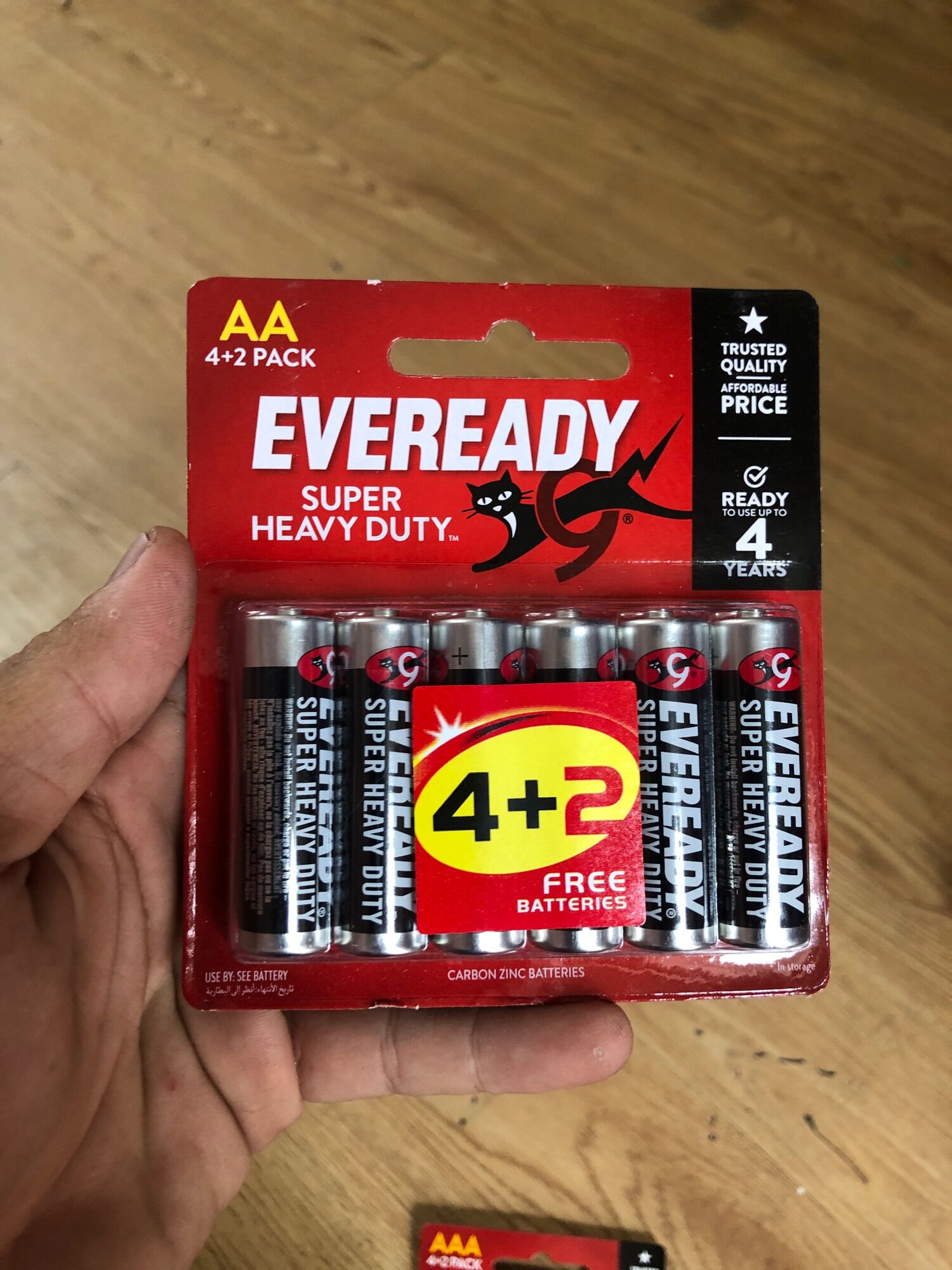 Combo vỉ 6 viên pin Eveready 2A-3A