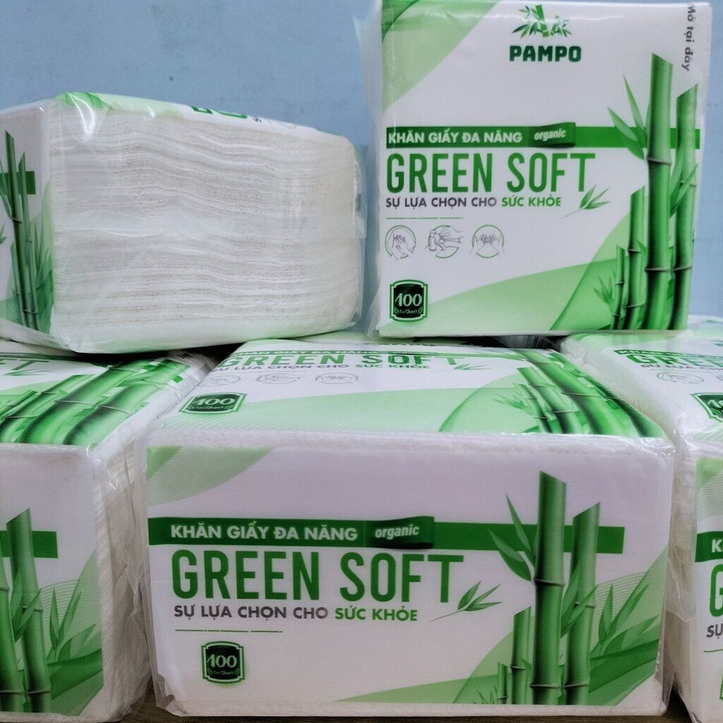 Bịch 100 tờ khăn giấy vuông an toàn mềm mịn dùng tiện lợi