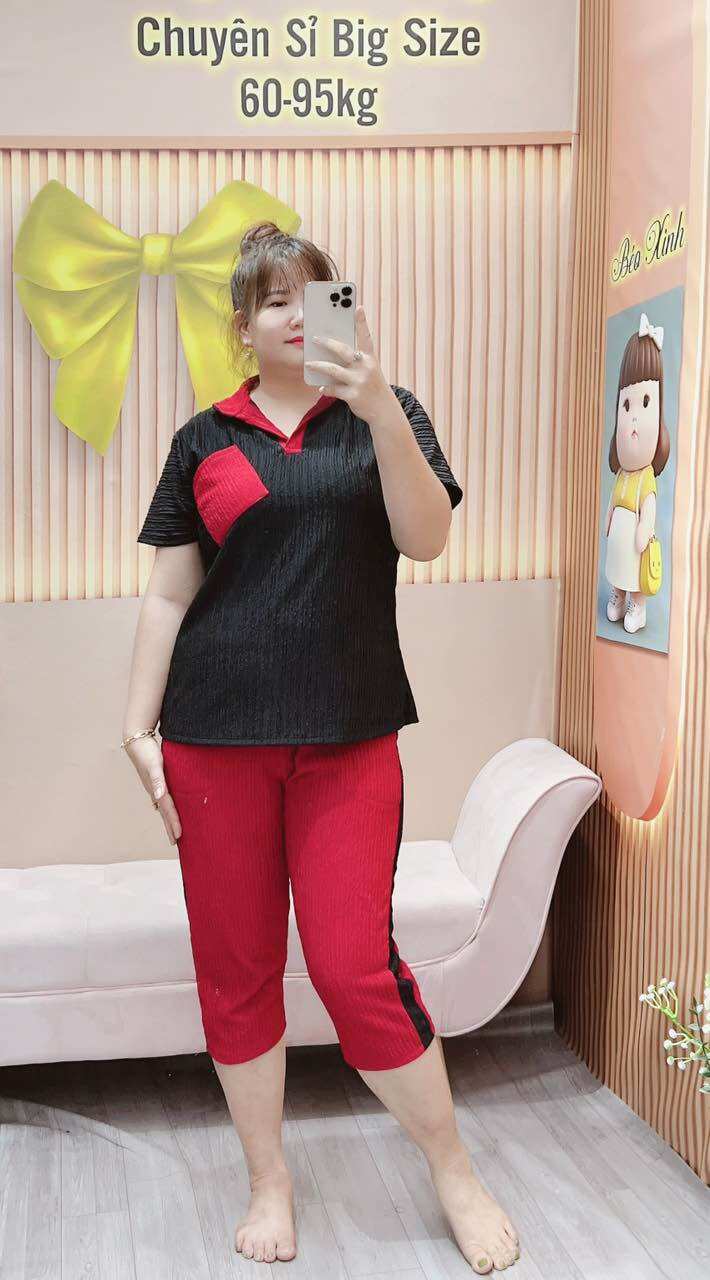 BỘ LỮNG THUN GÂN PHỐI CÁ TÍNH BIGSIZE Nữ 68-95kg
