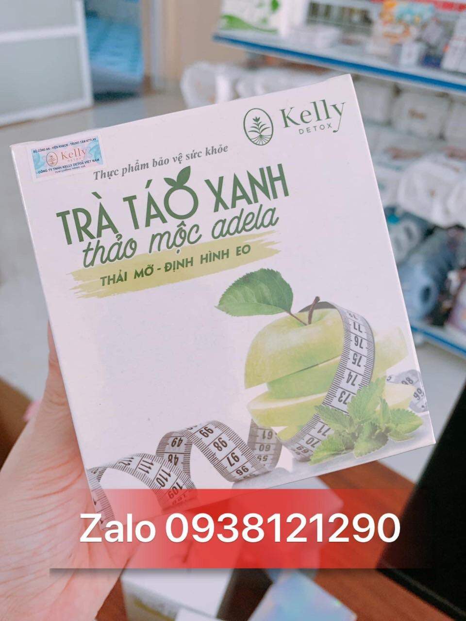 TRÀ TÁO XANH Kelly Detox (CHÍNH HÃNG) thảo mộc adela date mới