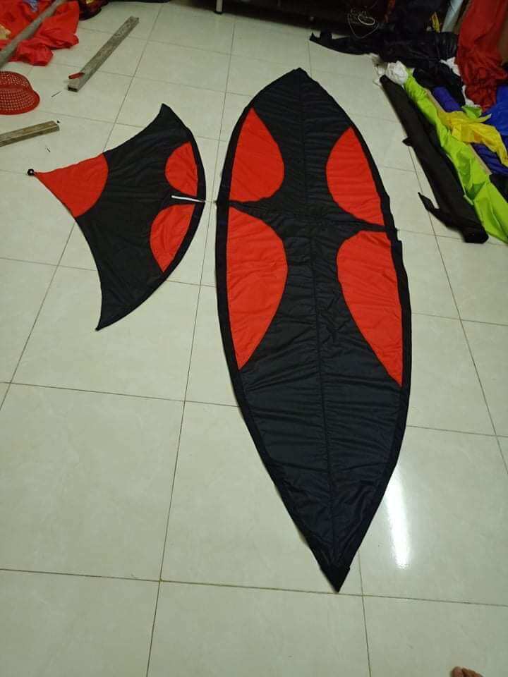 Áo diều 1m80 đen đỏ