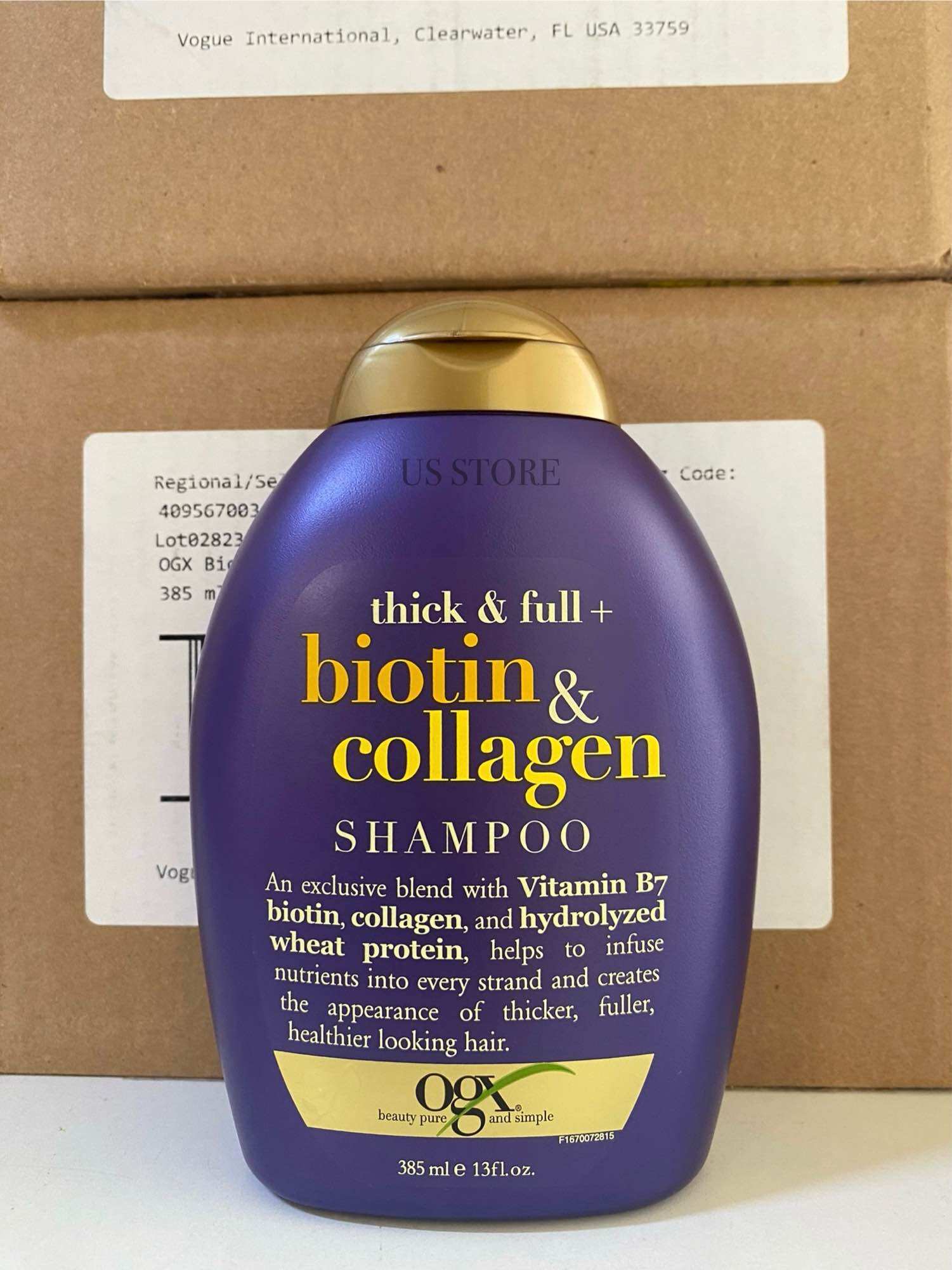 [Chính hãng - Bản Mỹ] Bộ dầu gội xả Biotin tím Thick & Full Biotin & Collagen OXG 385ml