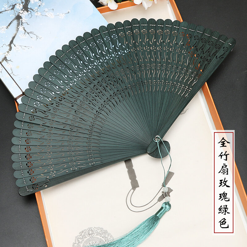 Quạt gấp phong cách cổ điển quạt gấp thủ công quạt gấp toàn bộ tre quạt múa phong cách trung quốc quạt gấp toàn bộ chuồn chuồn tre mini