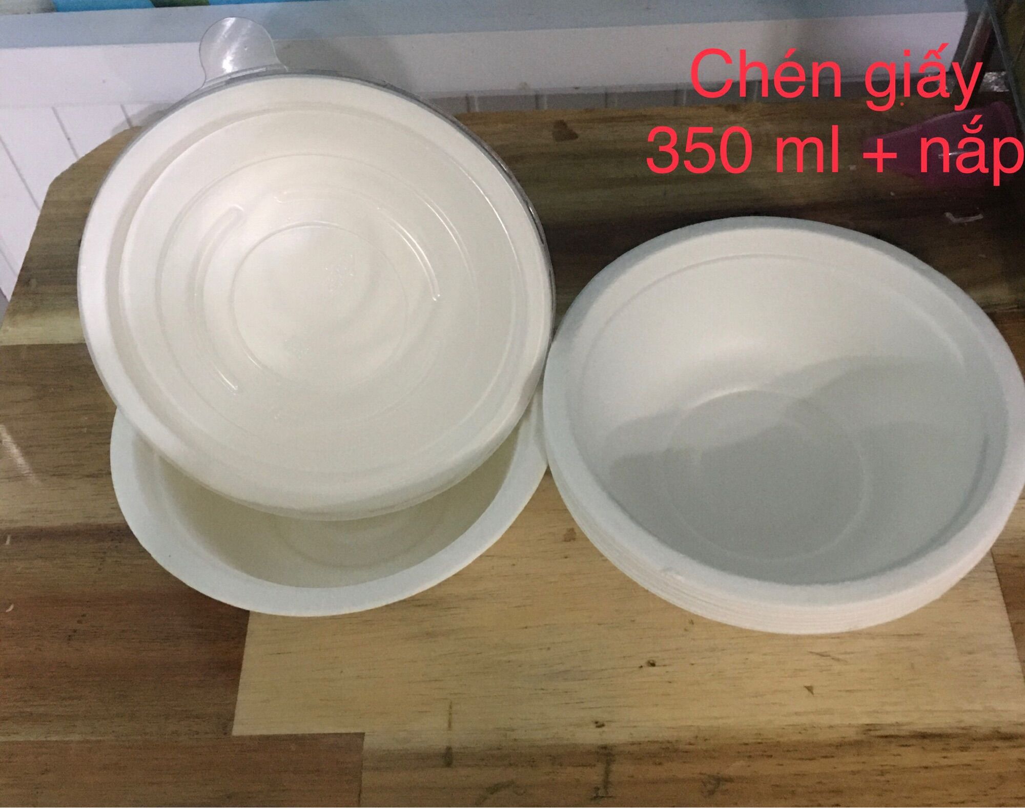 Combo 10 bộ chén giấy bã mía 350ml