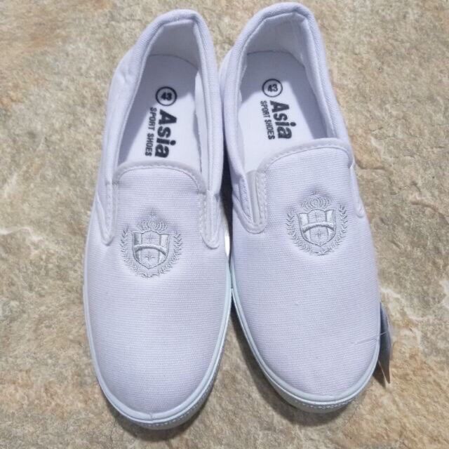 [HCM]Giày trắng asia xỏ bông lúa nam nữ