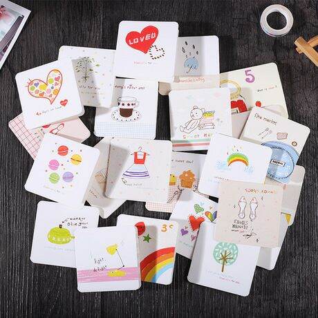 Combo 100 thiệp cầm tay mini kt 7*7cm
