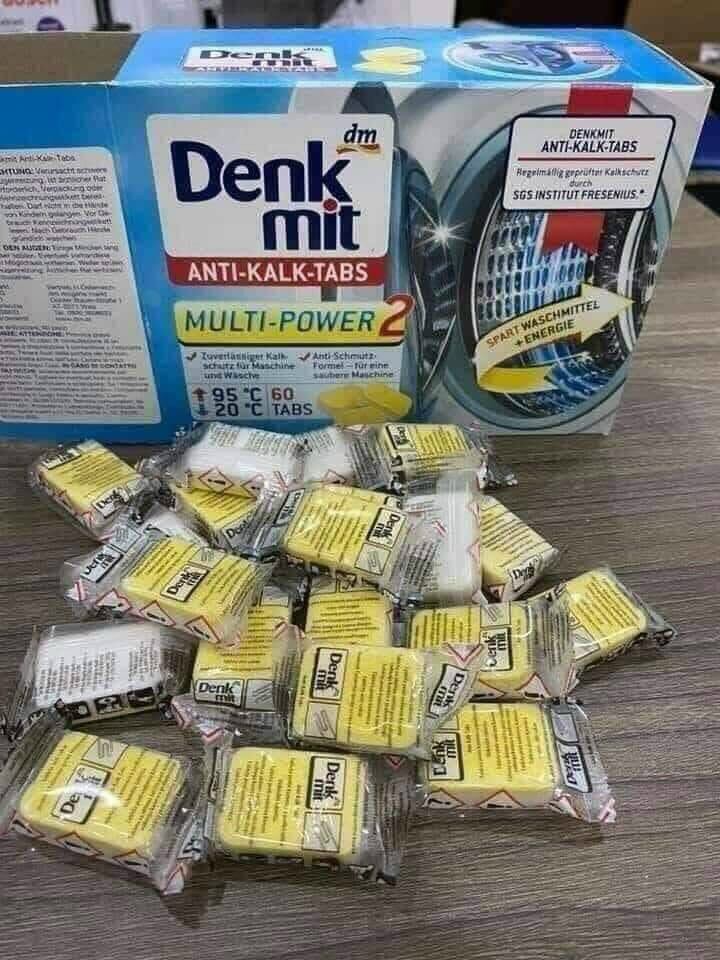 VIÊN TẨY LỒNG MÁY GIẶT DENKMIT ĐỨC (hộp 60 viên)