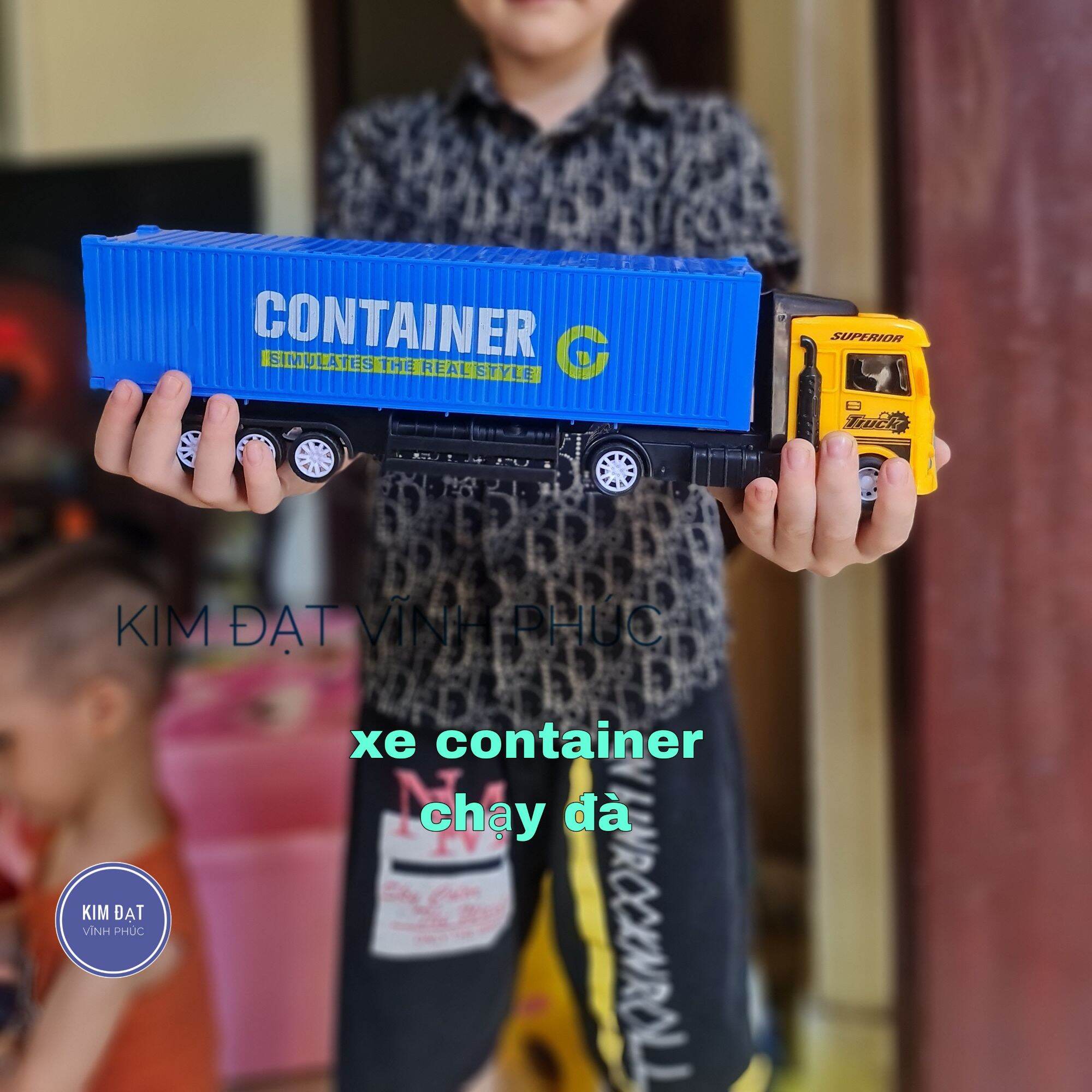 Đồ chơi xe tải container chạy đà khỏe cho bé . kích thước lớn 30cm