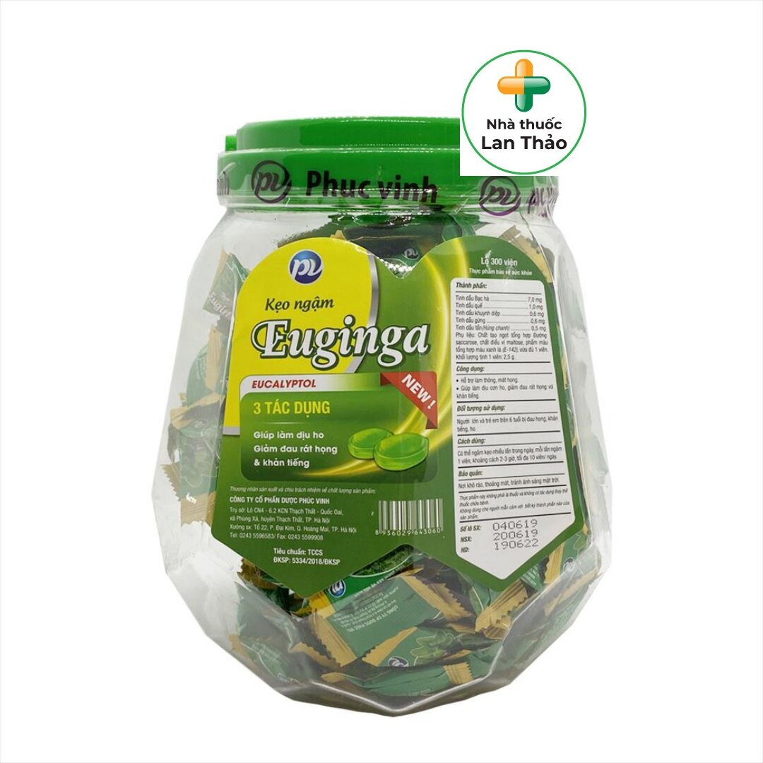 Kẹo bạc hà euginga lọ 300 viên