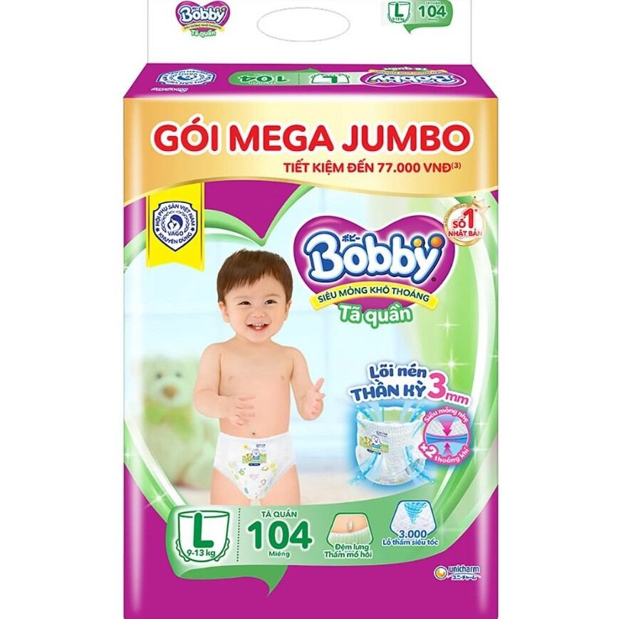 Tã quần Bobby M 120 miếng, M120. Date 2025
