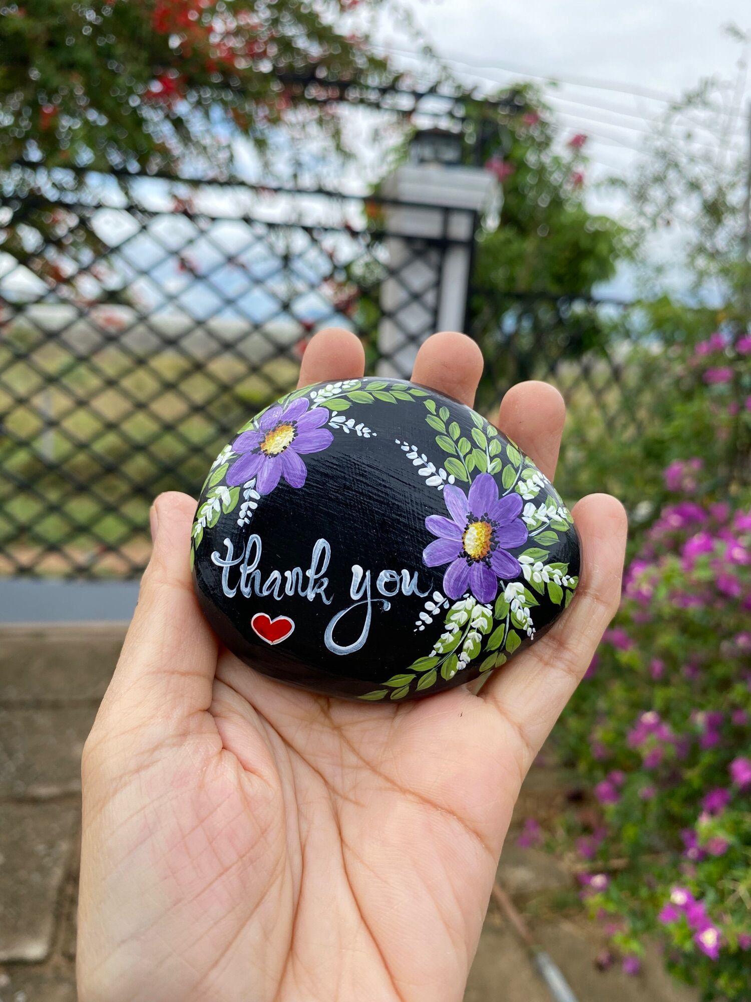 Hòn đá biết ơn mẫu Thank you tặng kèm túi voan dây rút siêu xinh