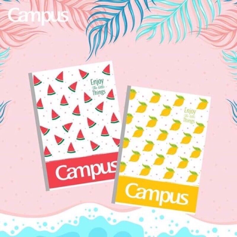 10 vở Campus 120 trang mẫu hoa quả