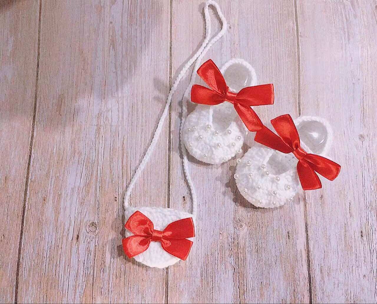 giày ngọc nơ và túi cho bé gái