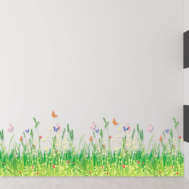 Decal trang trí chân tường Cỏ Bông Lau
