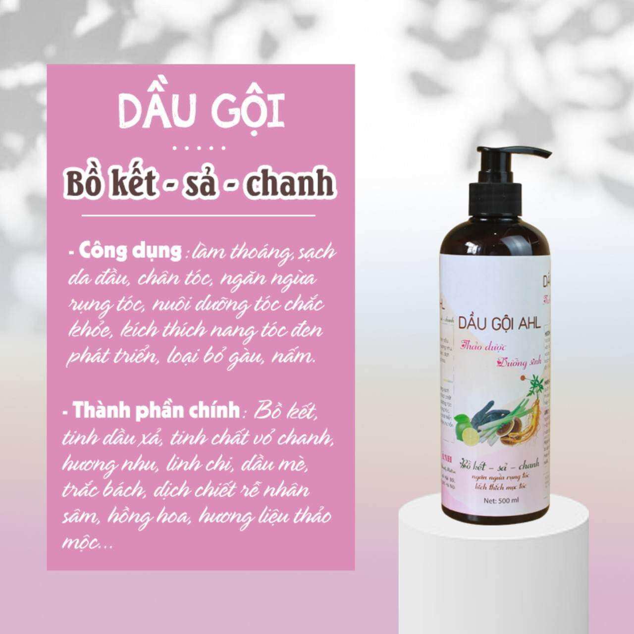 Dầu gội thảo mộc bồ kết sả chanh