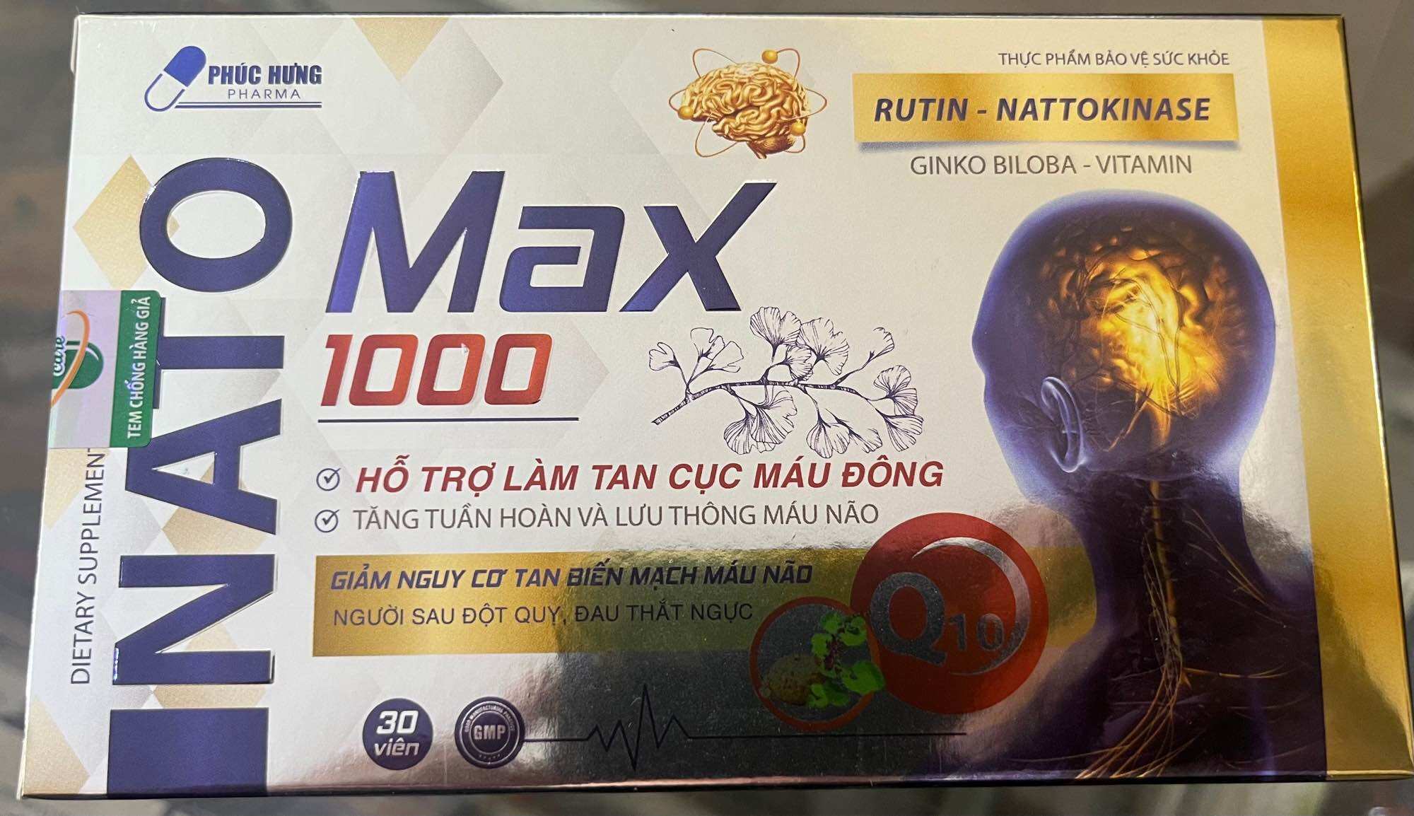 Natomax 1000 giảm nguy cơ tai biến mạch máu não