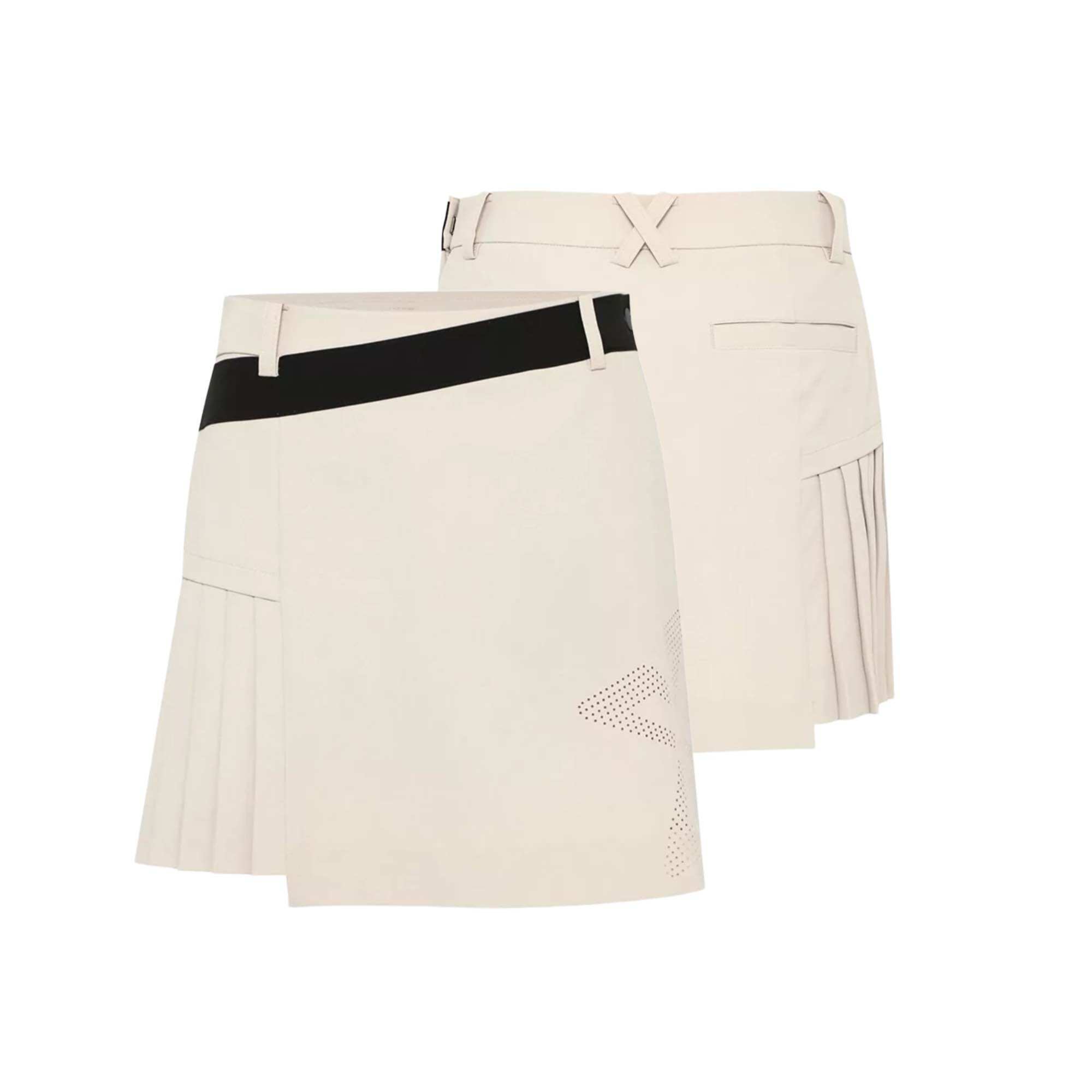 Chân váy golf Culottes xếp ly một phần màu be nhạt size 76 79 82