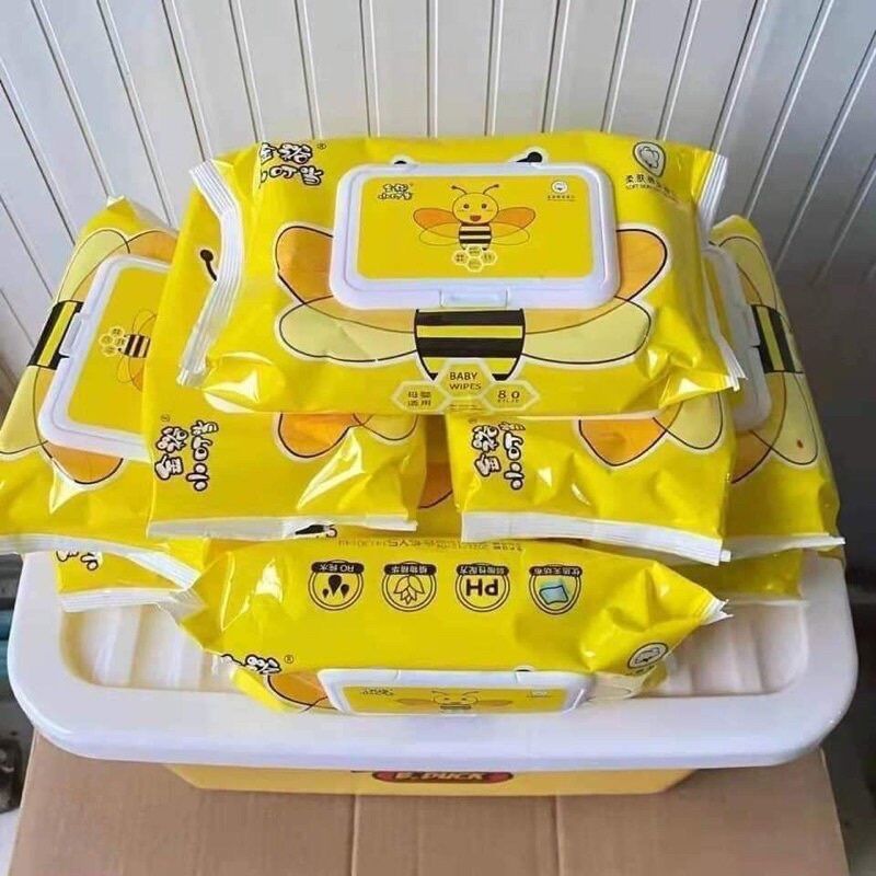Thùng 10 gói khăn ướt vịt vàng- giấy ướt