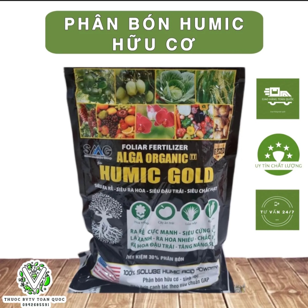 Phân bón Humic dạng vảy tan hoàn toàn nhập khẩu Mỹ -1kg
