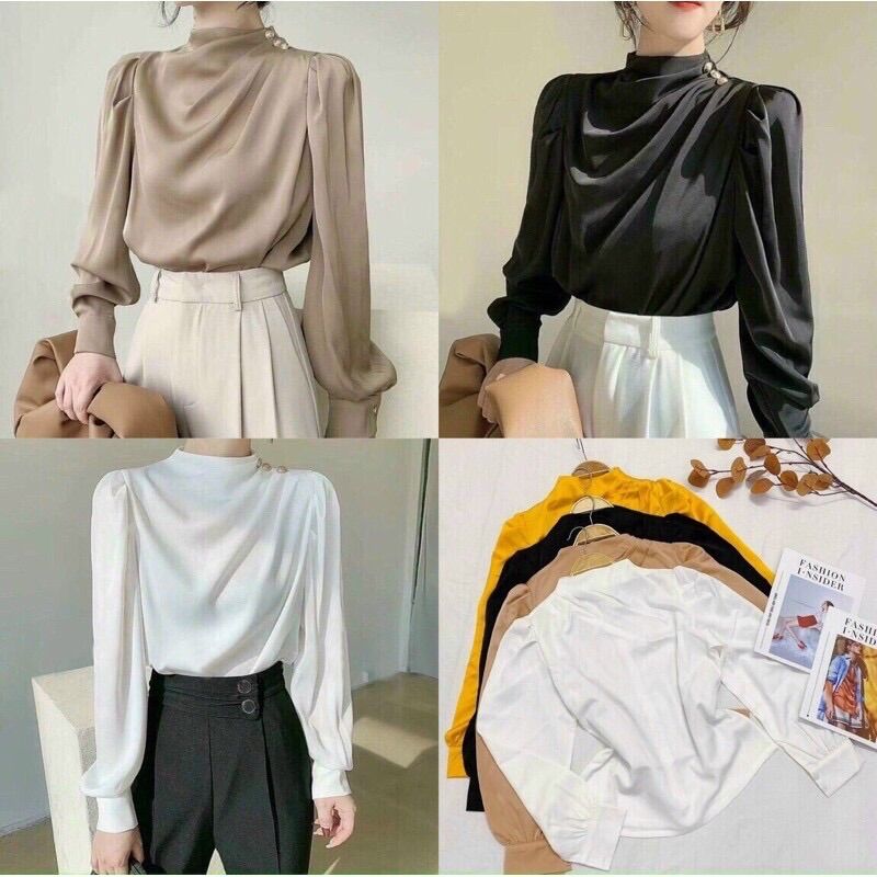 Áo sơ mi lụa công sở cao cấp
