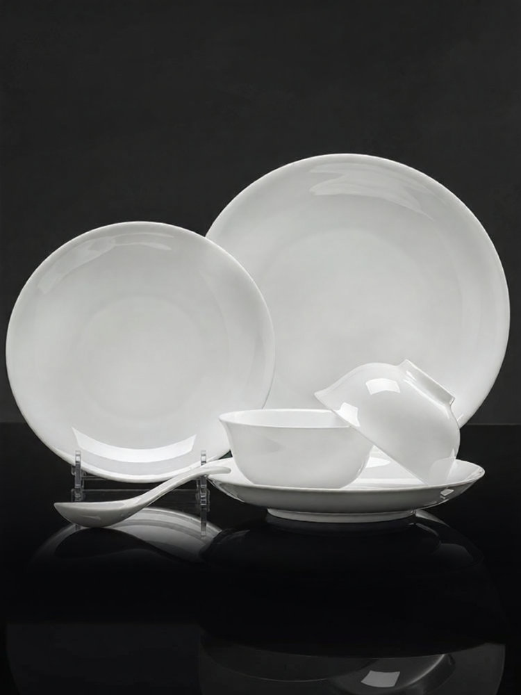 YICHEN | Bộ Dụng Cụ Bàn Ăn Elegent Sứ Trắng Cao Cấp